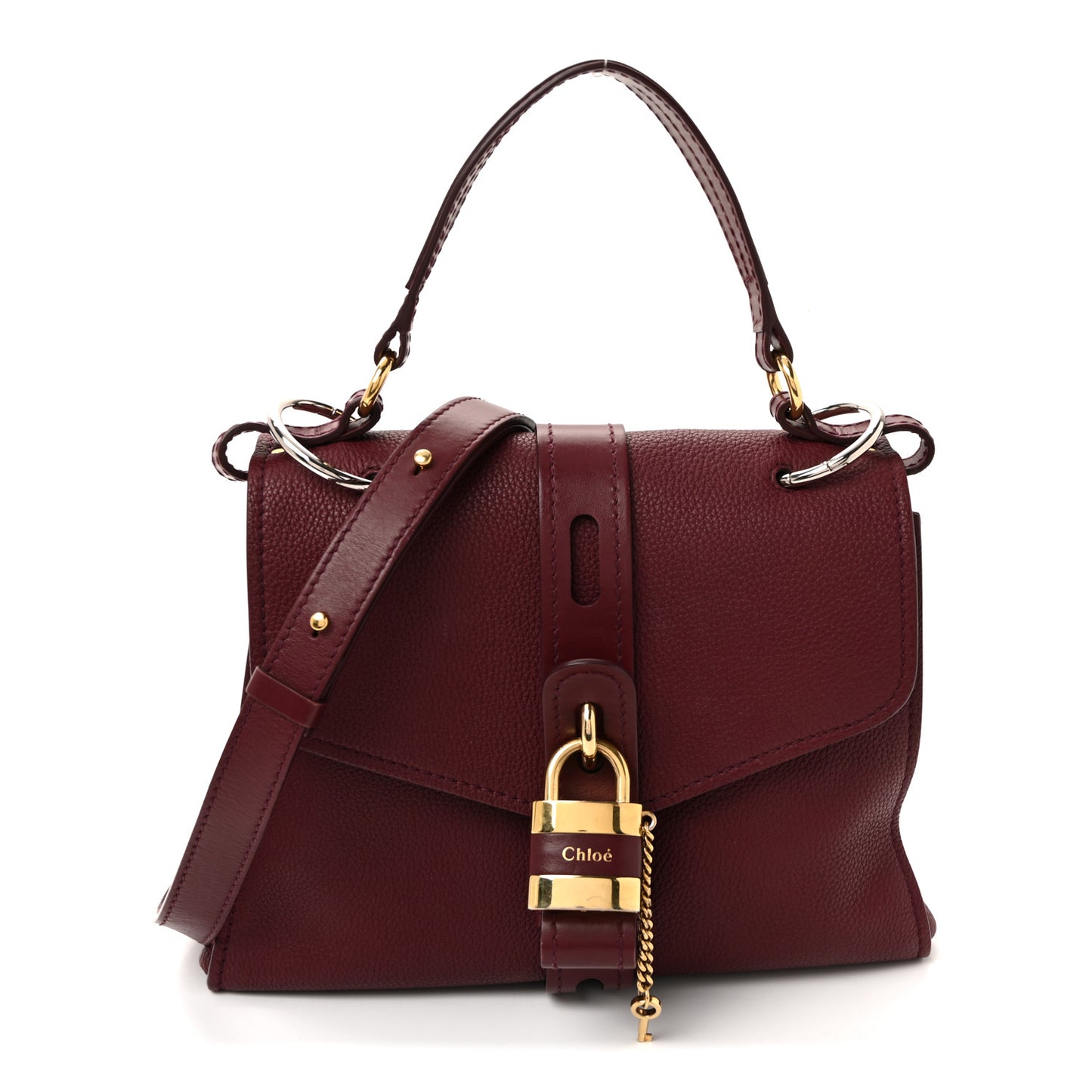 Grained Calfskin Medium Aby Day Shoulder Bag Red