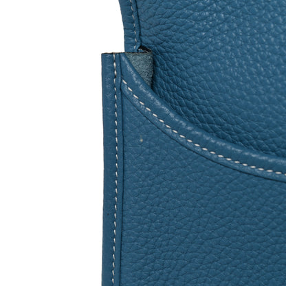 Hermes Taurillon Clemence Evelyne III GM Blue Jean 14 of 15