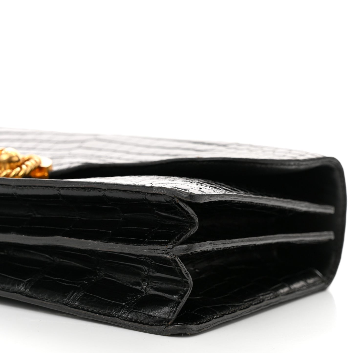 Shiny Crocodile Sac Cordeliere Black