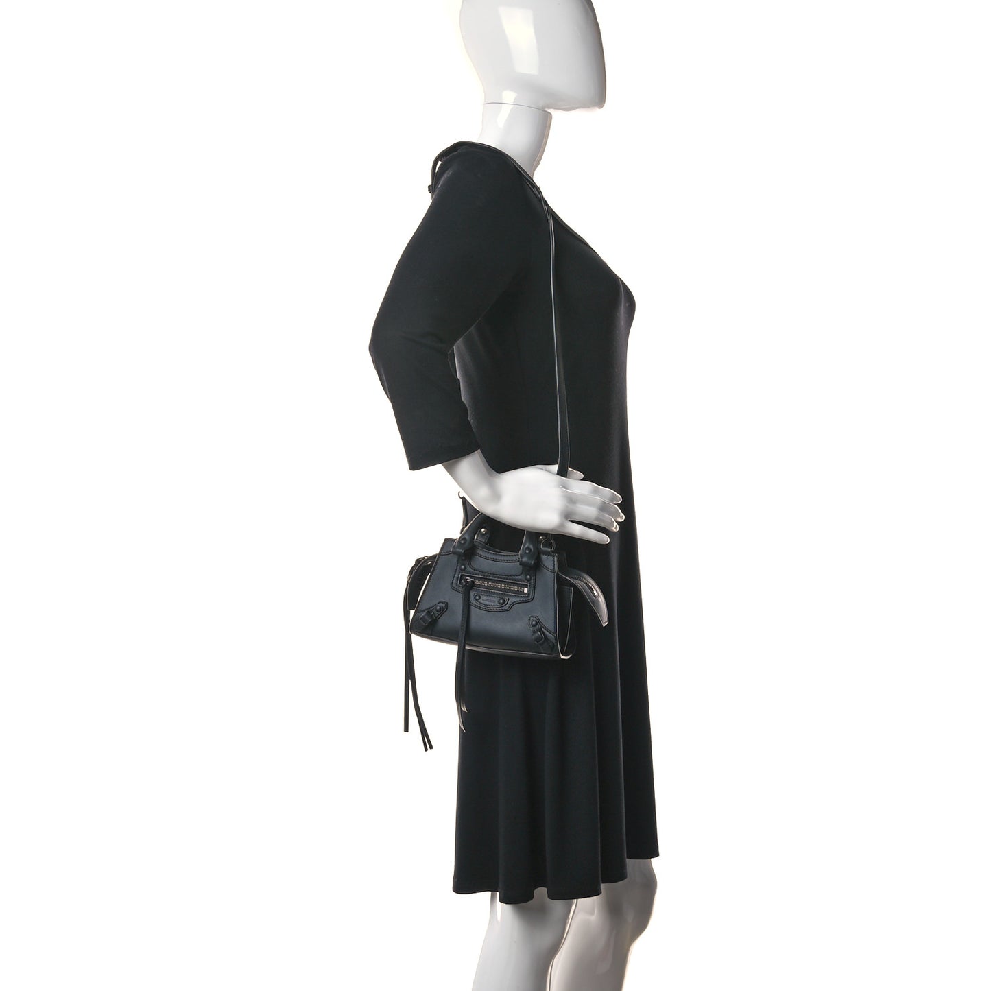 Smooth Calfskin Neo Classic Black Hardware Nano City Crossbody Black