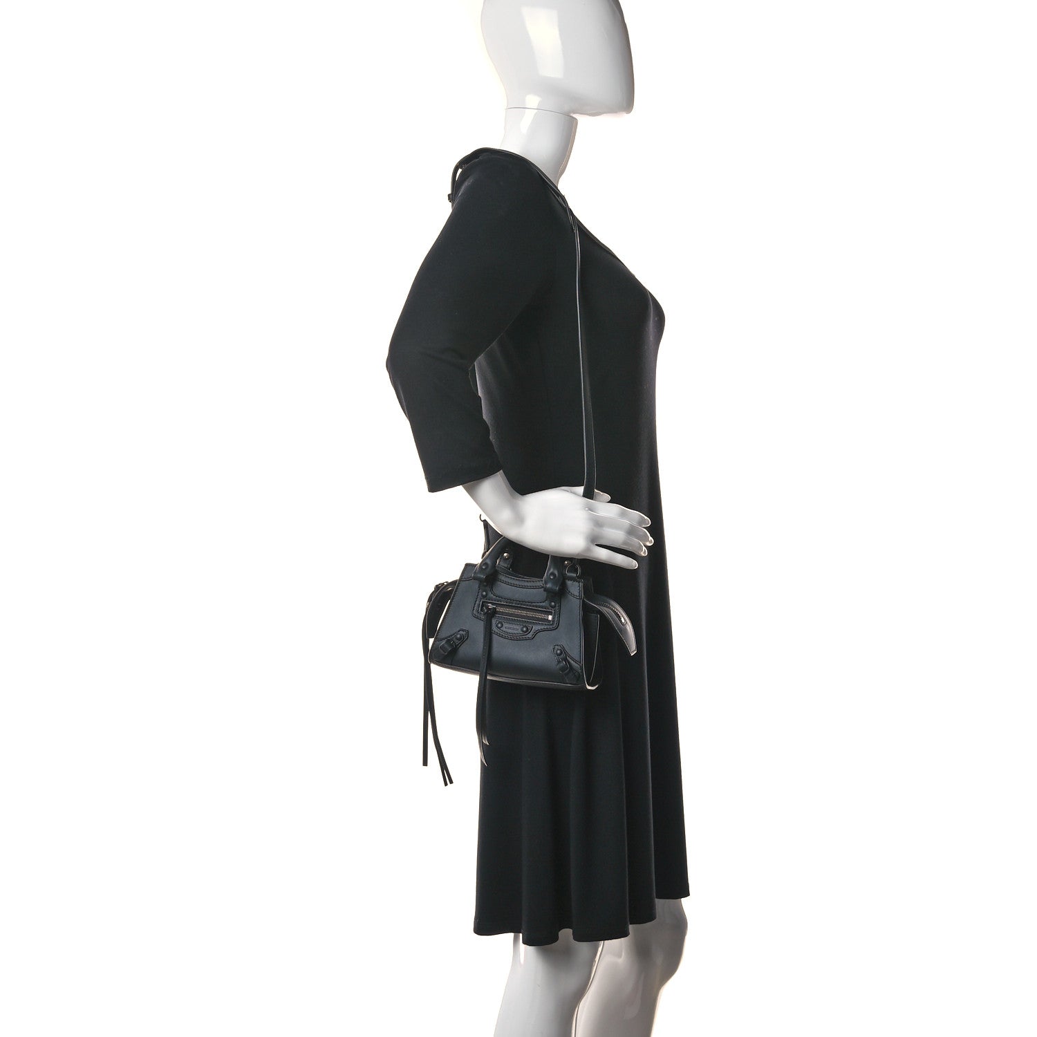 Balenciaga Smooth Calfskin Neo Classic Black Hardware Nano City Crossbody Black 2 of 17