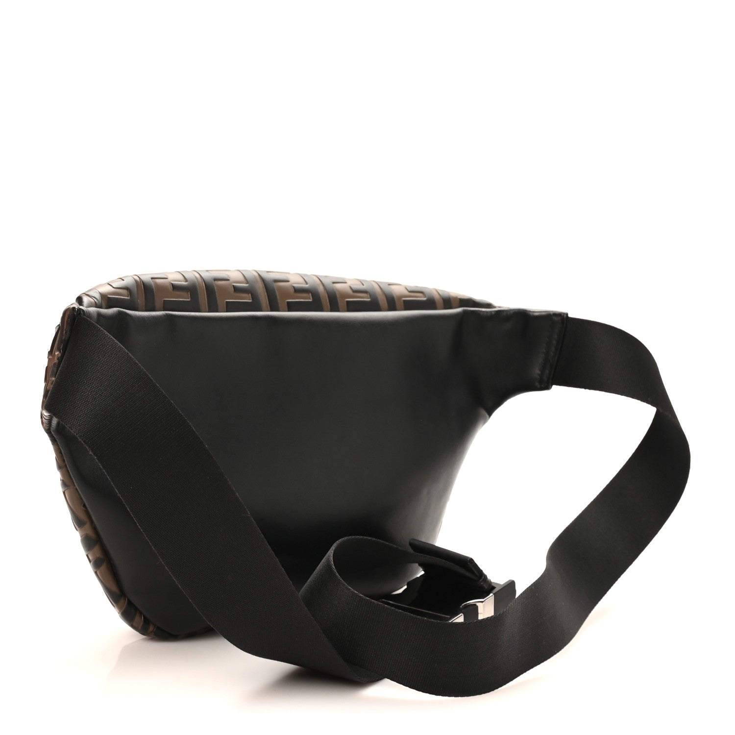 Fendi Vitello Century Bi-Color FF 1974 Embossed Belt Bag Maya Black 3 of 10
