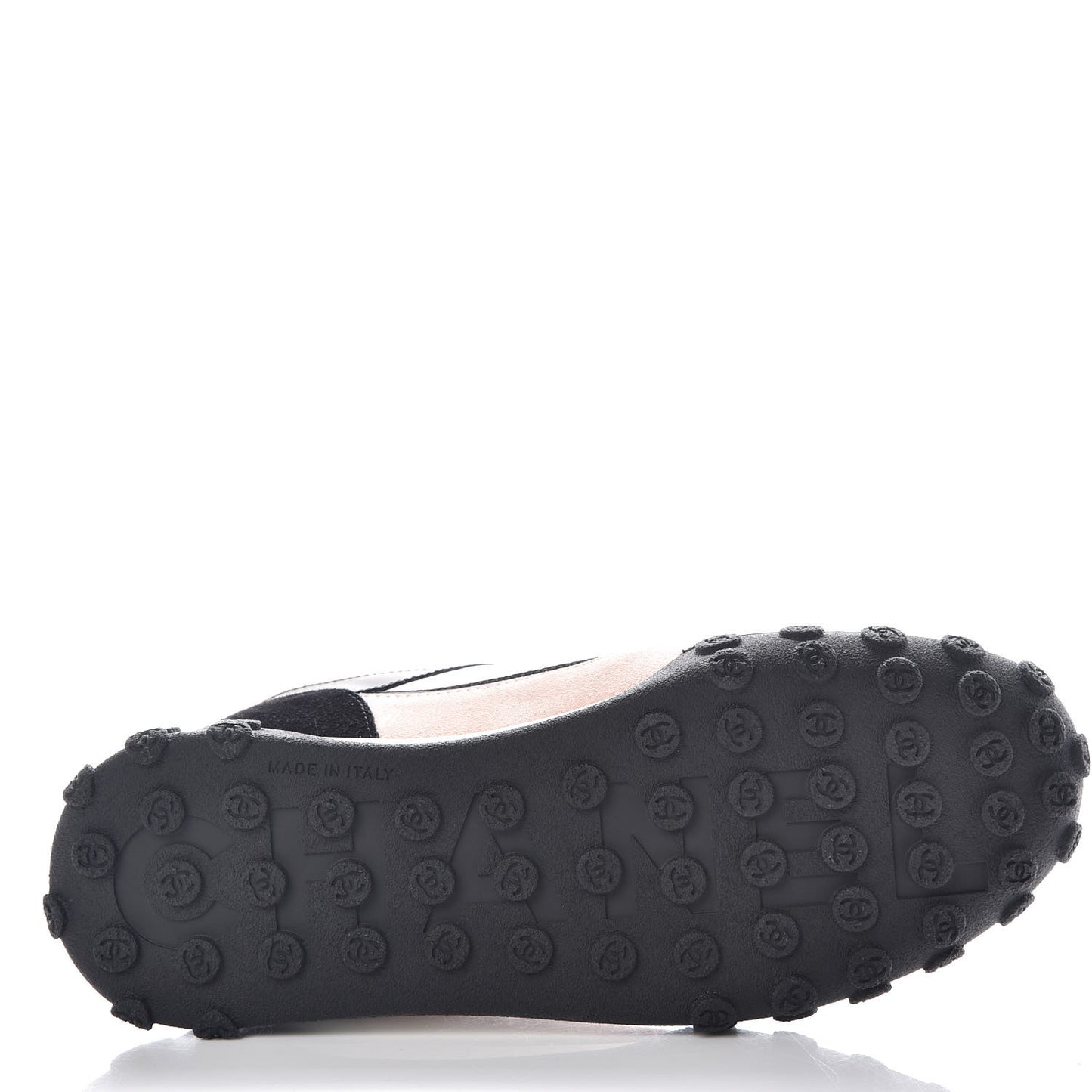 Nylon Calfskin Suede CC Womens Sneakers 37.5 Pink Black