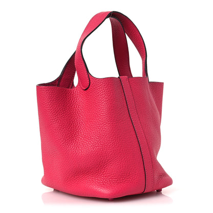 Hermes Taurillon Clemence Monochrome Picotin Lock 18 PM Rose Mexico 2 of 12