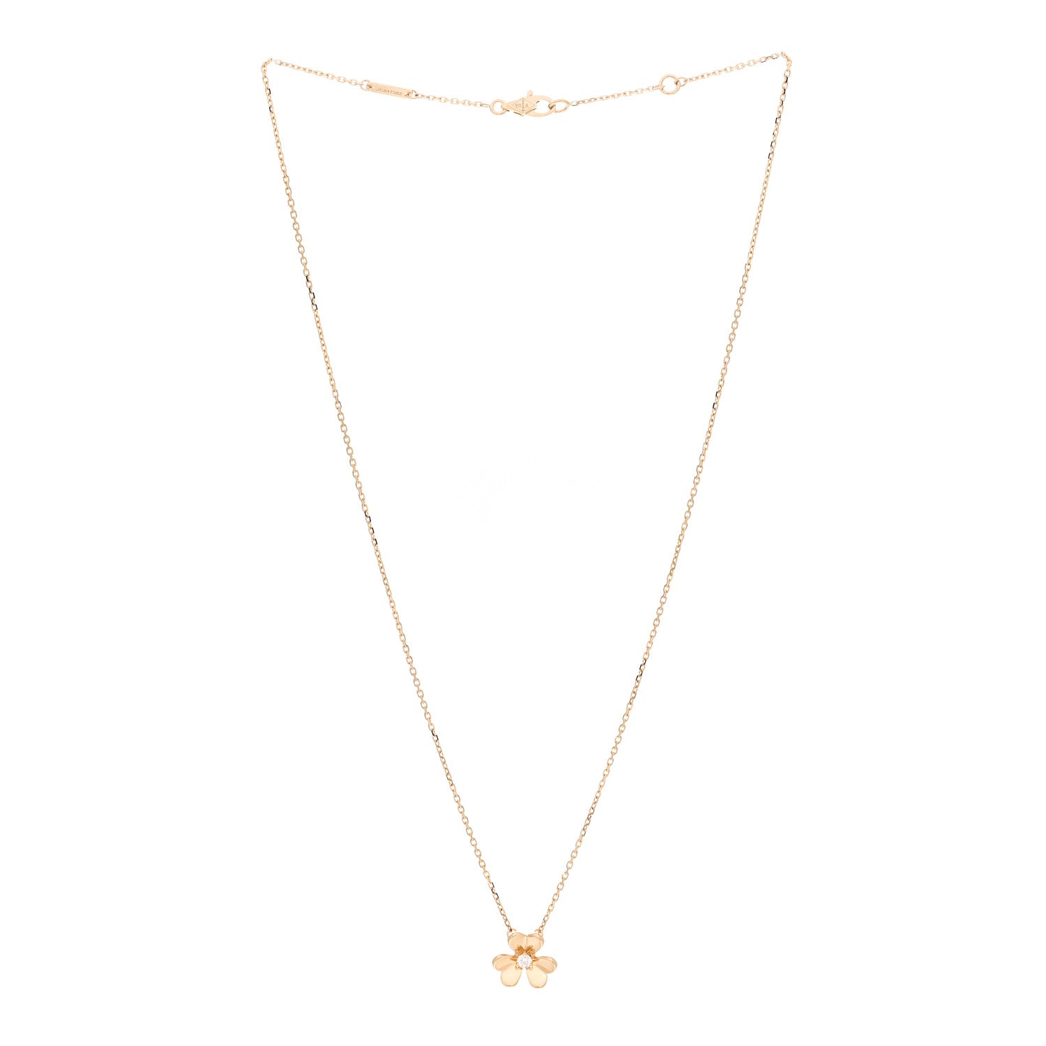 Van Cleef & Arpels 18K Yellow Gold Diamond Mini Frivole Pendant Necklace 3 of 6