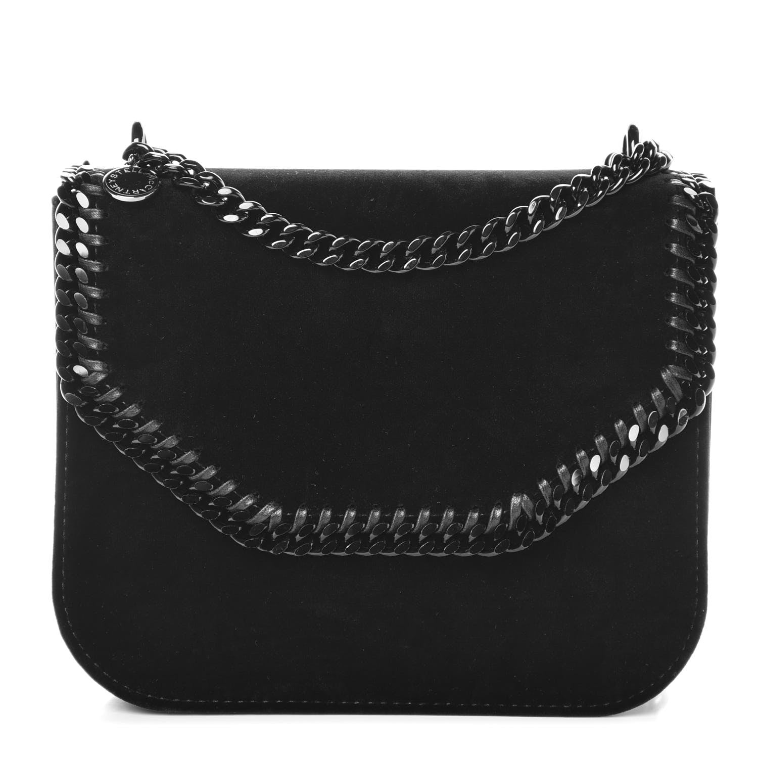 Stella McCartney Velvet Effect Medium Falabella Box Shoulder Bag Black 1 of 9