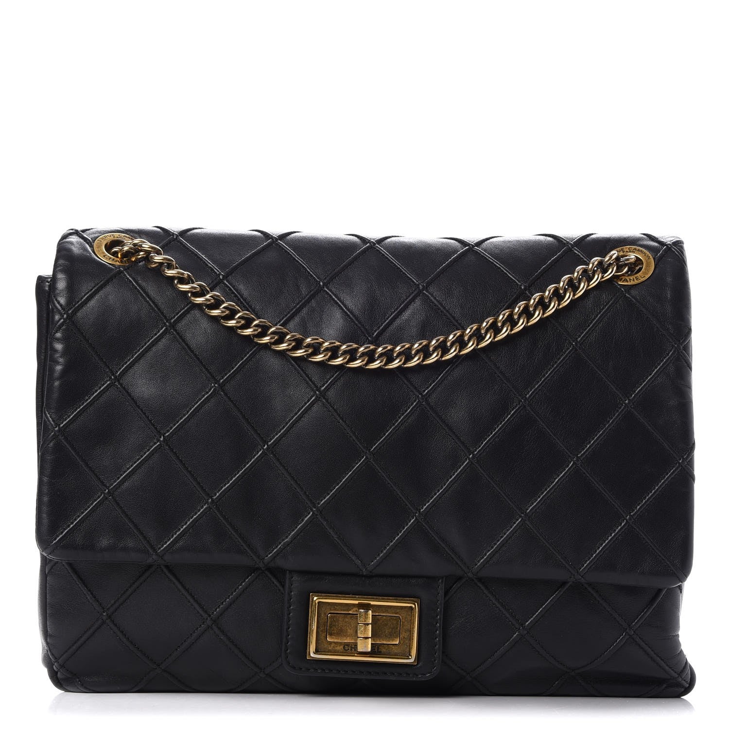 Chanel Calfskin Diamond Debossed Large Cosmos Flap Black 1 of 7
