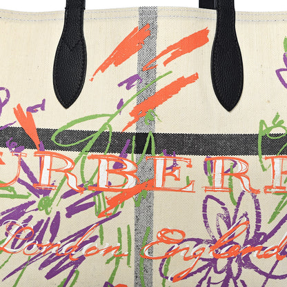 Burberry Coated Canvas Medium Reversible Doodle Tote White Black 15 of 15