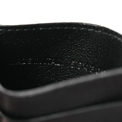 Balenciaga Grained Calfskin Logo Cash Card Holder Black White 6 of 10