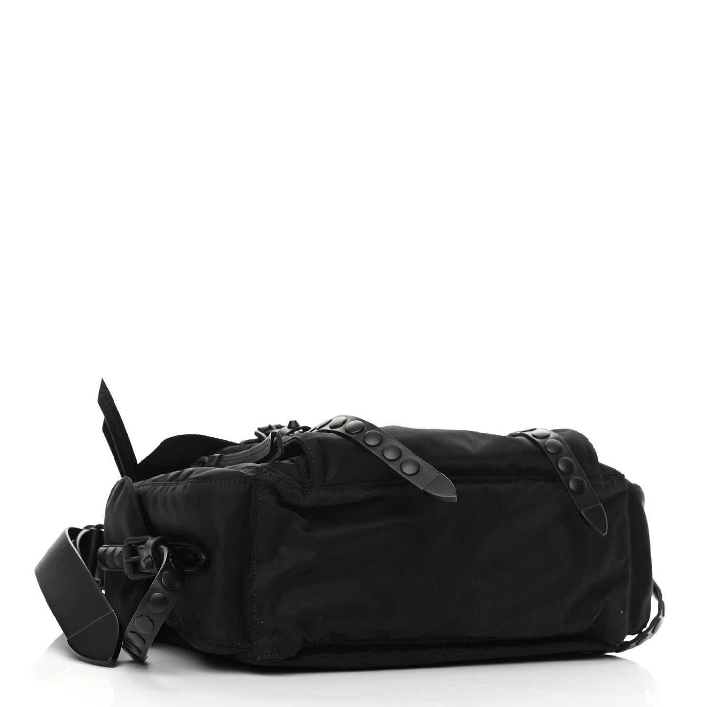 Nylon New Vela Studded Messenger Bag Black
