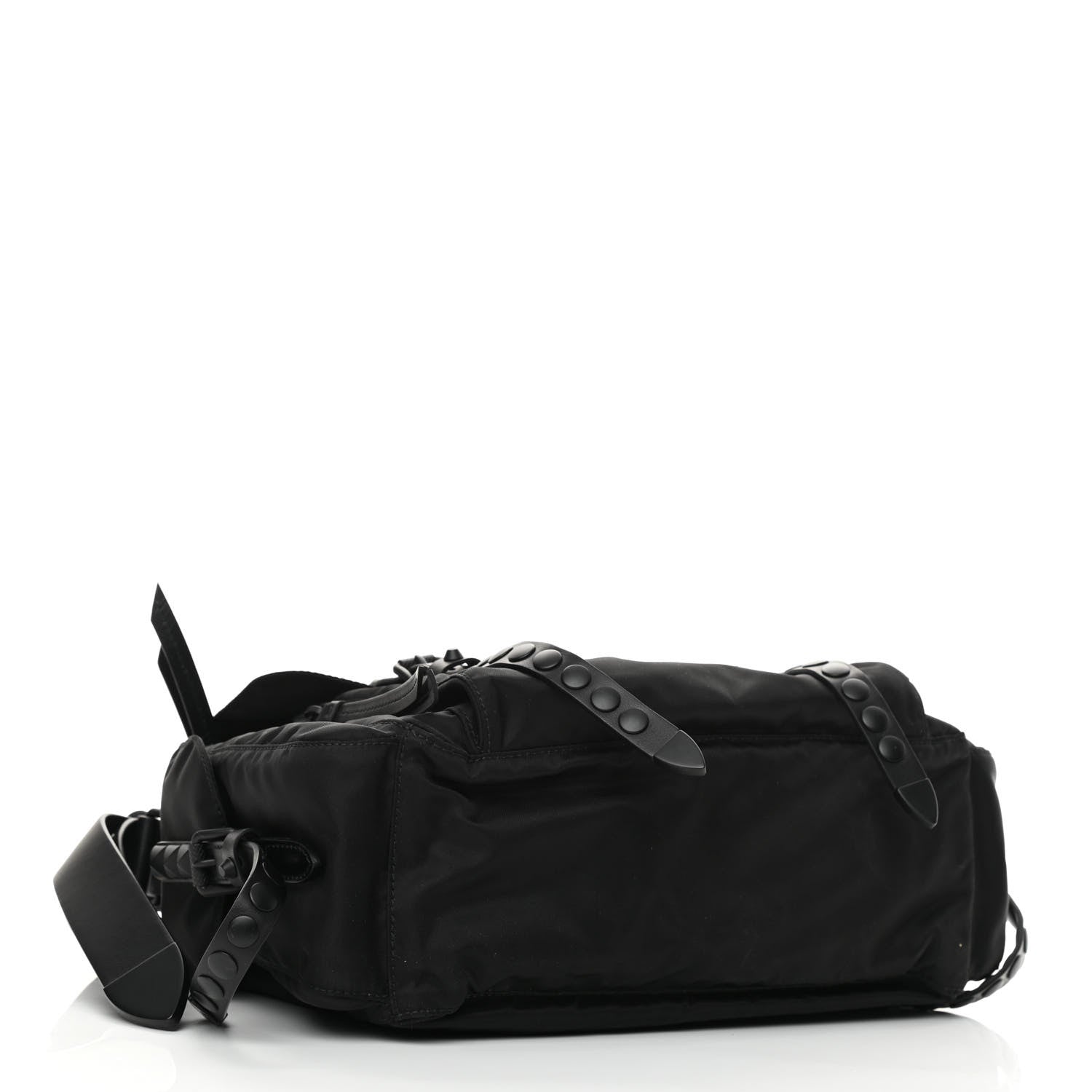 Prada Nylon New Vela Studded Messenger Bag Black 4 of 10