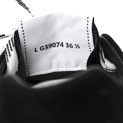 Chanel Fabric Suede Kidskin CC Sneakers 36.5 Dark Navy White 8 of 9