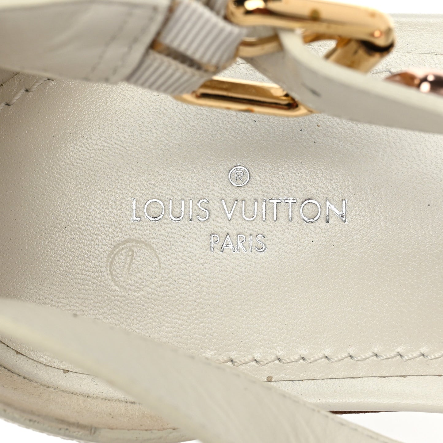 Calfskin Stud Flat Sandals 40 White