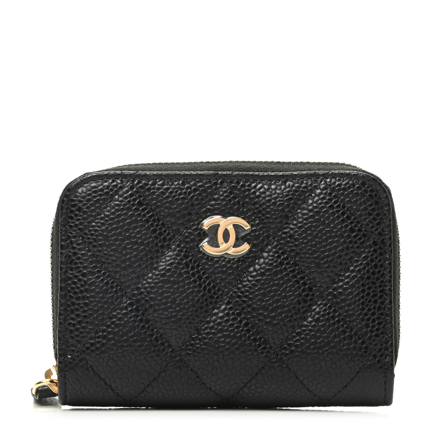 Chanel Caviar Quilted Zip Coin Purse Black 1 of 10