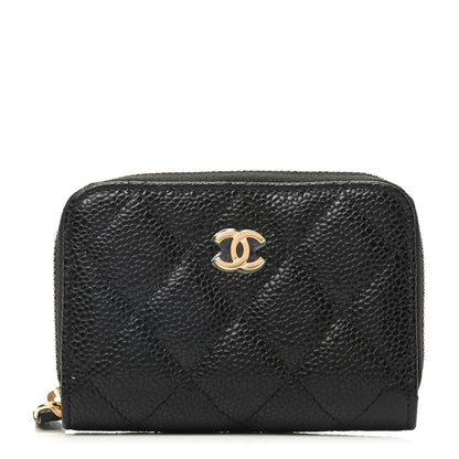 Chanel Caviar Quilted Zip Coin Purse Black 1 of 10