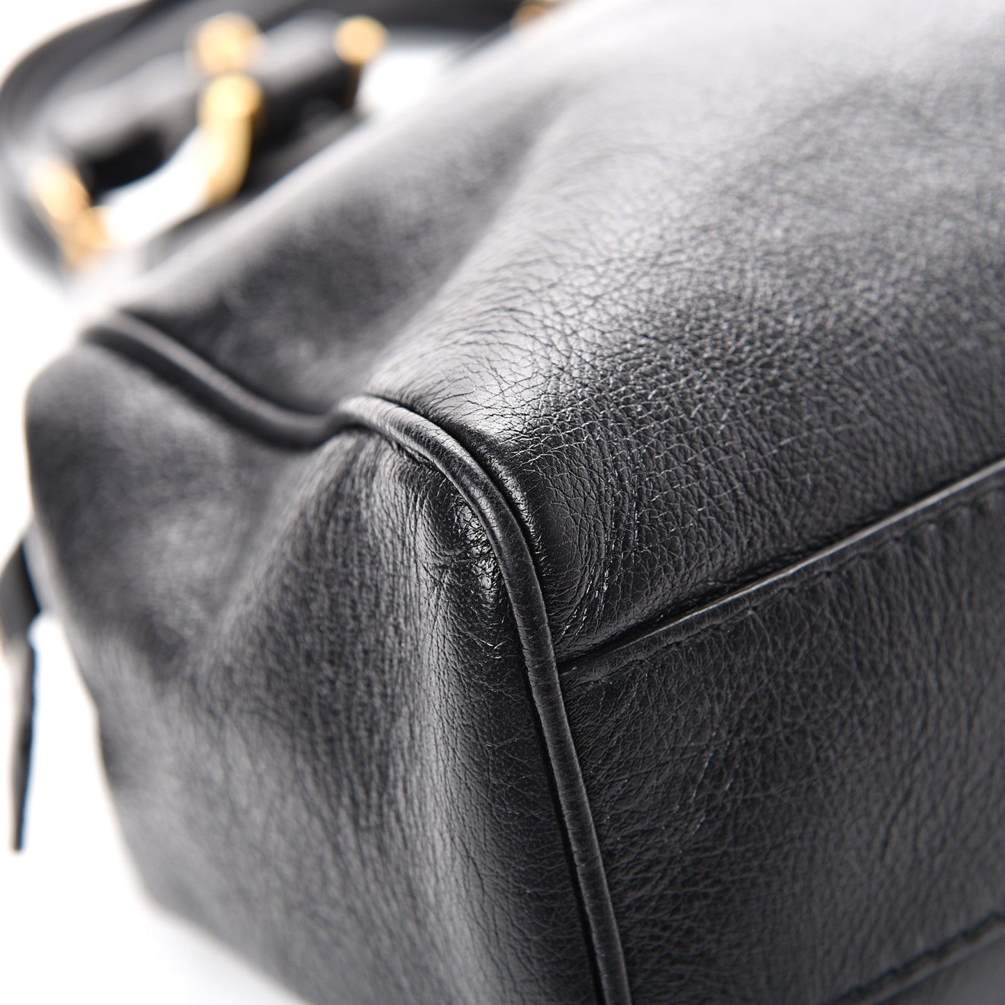 Calfskin Medium Re(Belle) Top Handle Bag Black