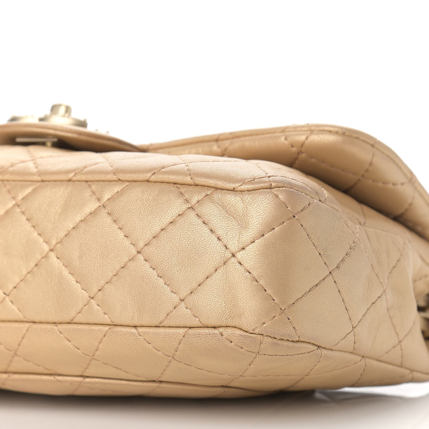 Chanel Metallic Lambskin Quilted Medium Precious Jewel Single Flap Gold 8 of 8