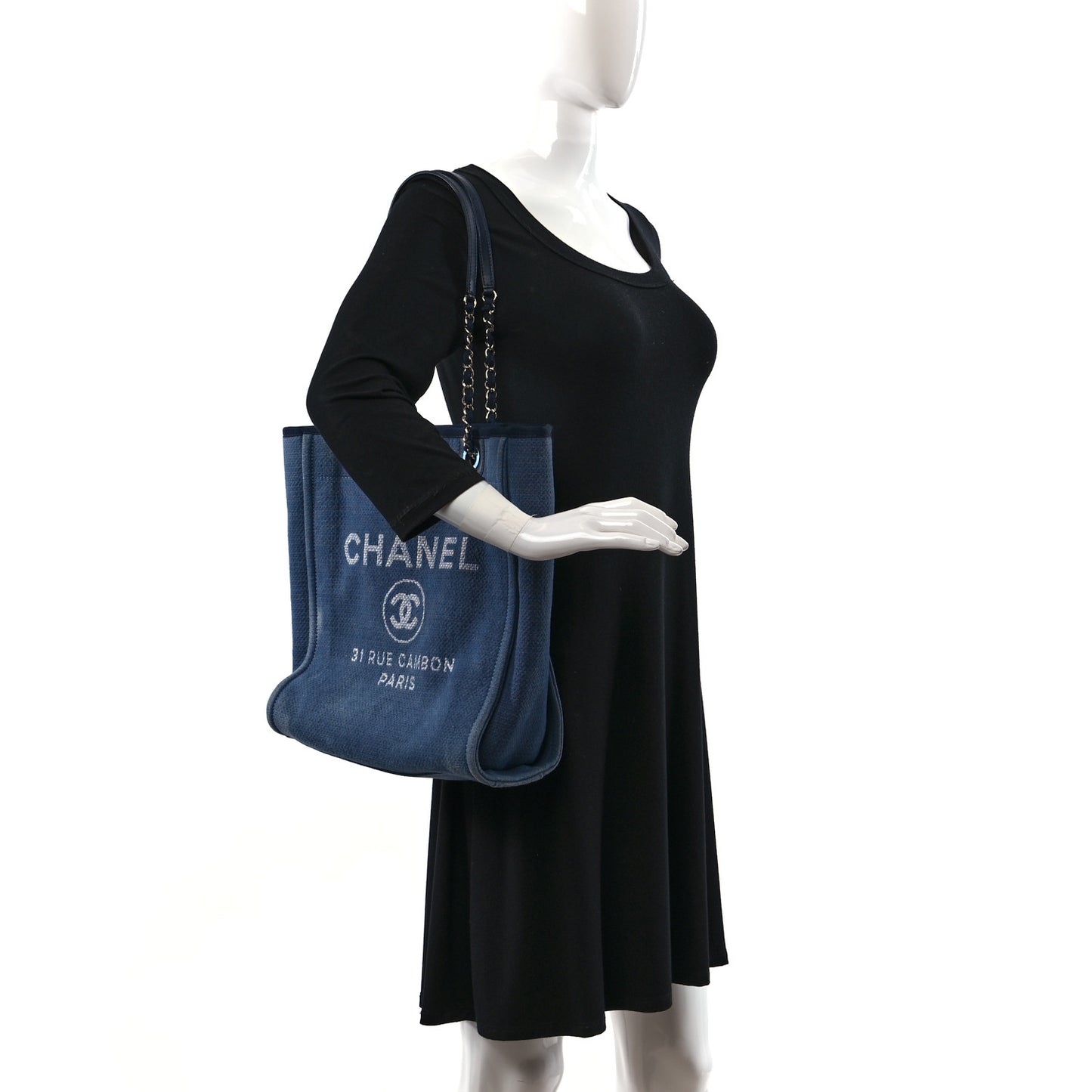 Canvas Mini Deauville Tote Denim Blue