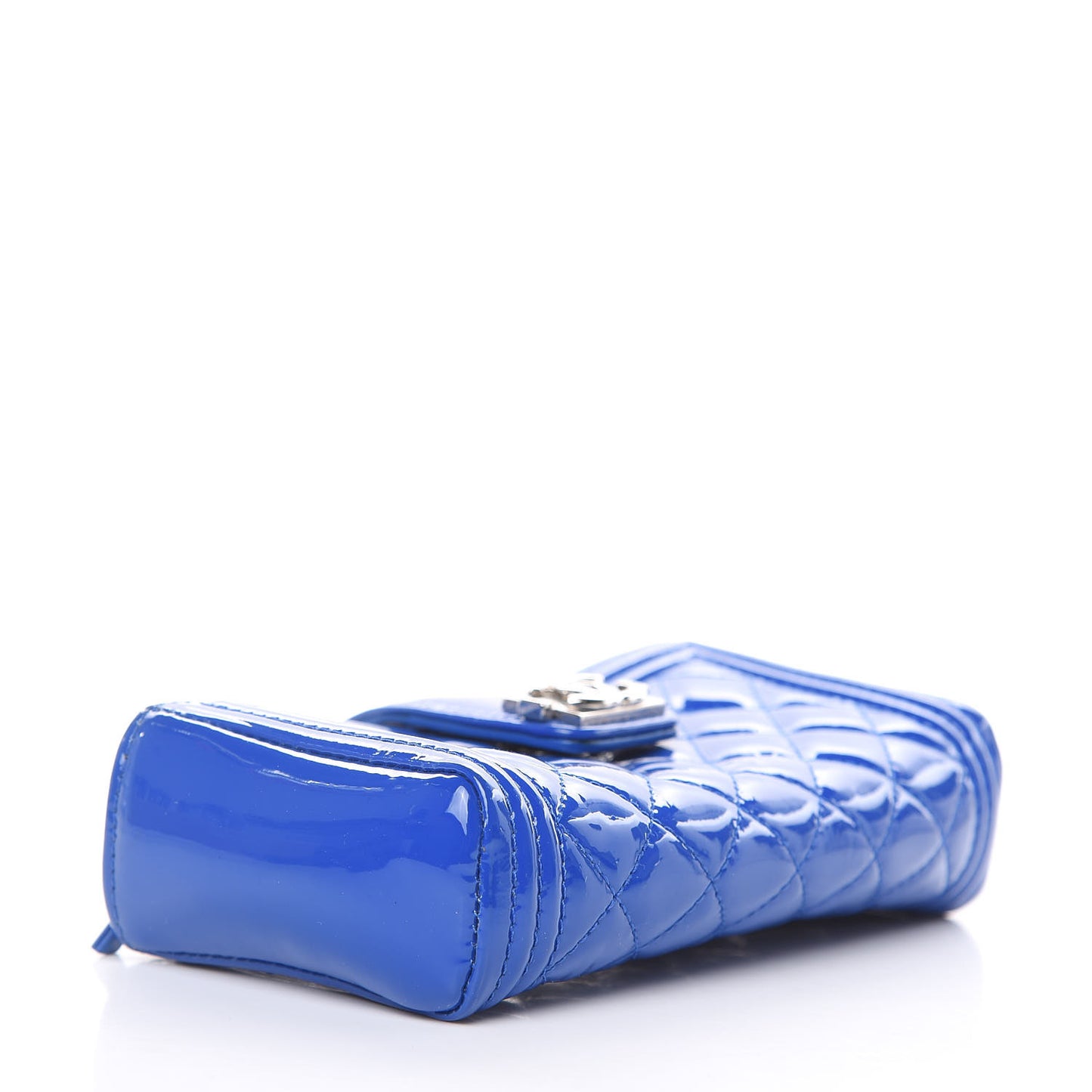 Patent Mini Boy Phone Holder Clutch Blue