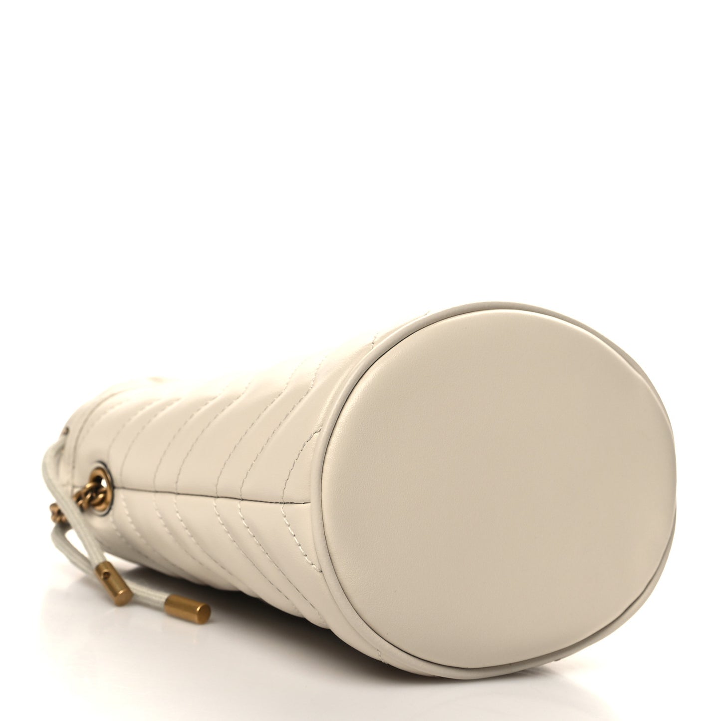 Calfskin Matelasse Mini GG Marmont 2.0 Bucket Bag White