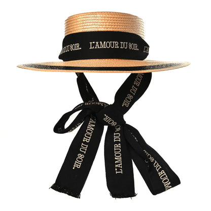 Gucci Raffia L'Amour Du Soir Sun Hat 56 Ivory Black 2 of 6