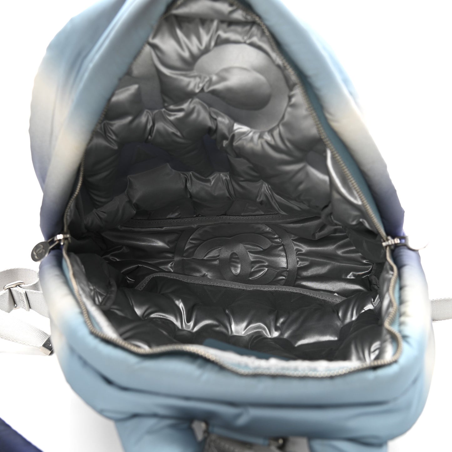 Nylon Embossed Small Doudoune Backpack Black Blue White