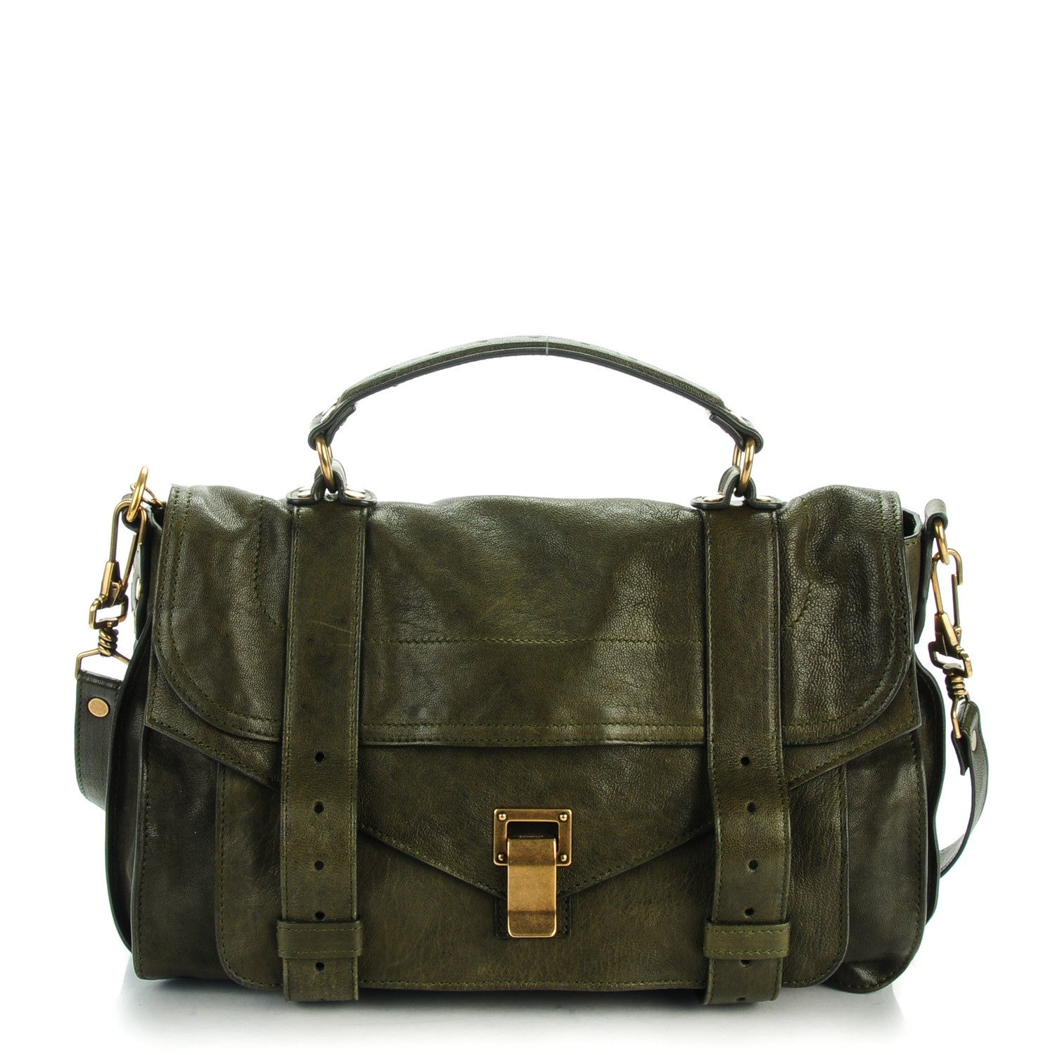 Proenza Schouler Lambskin Medium PS1 Satchel Military 1 of 10