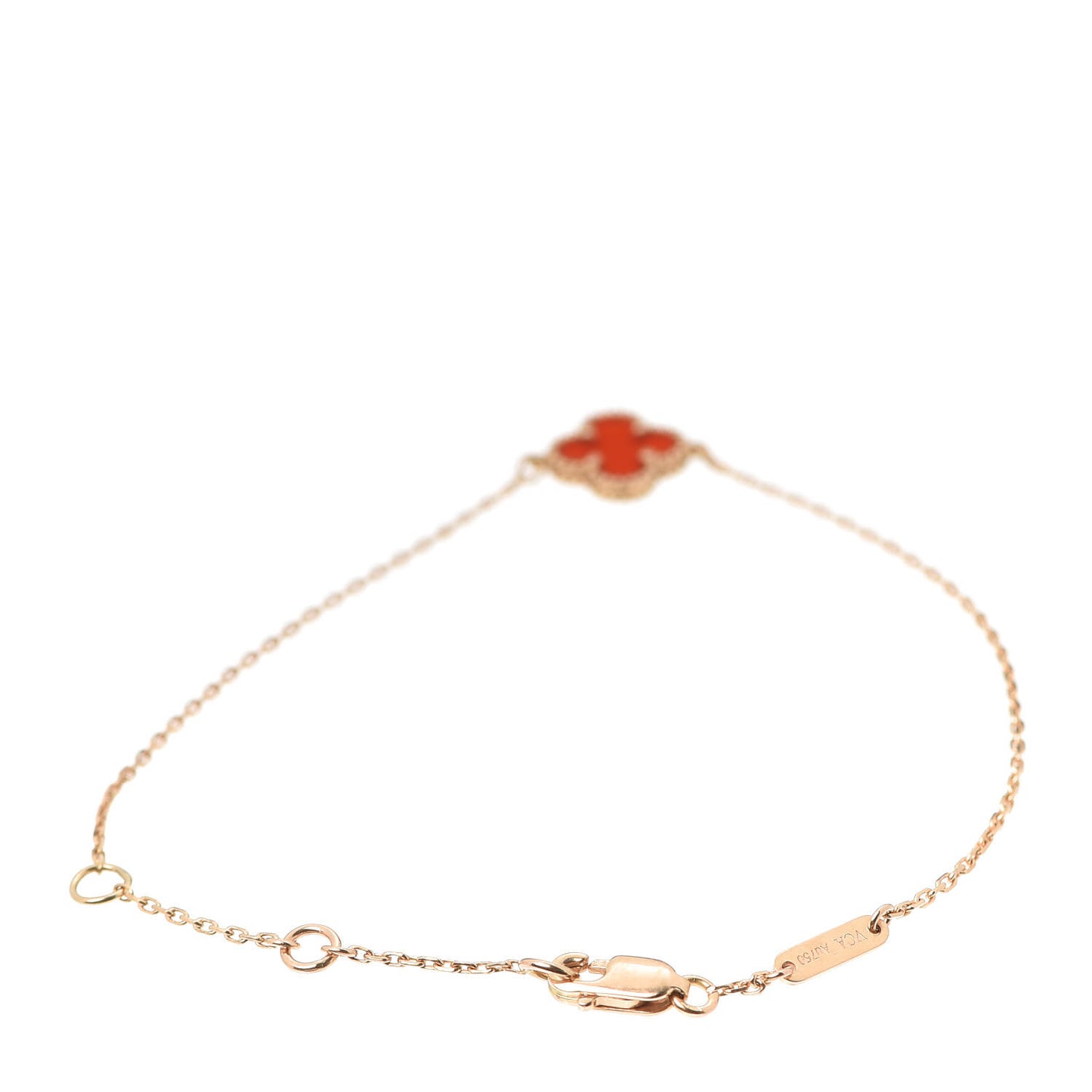 18K Rose Gold Carnelian Sweet Alhambra Bracelet
