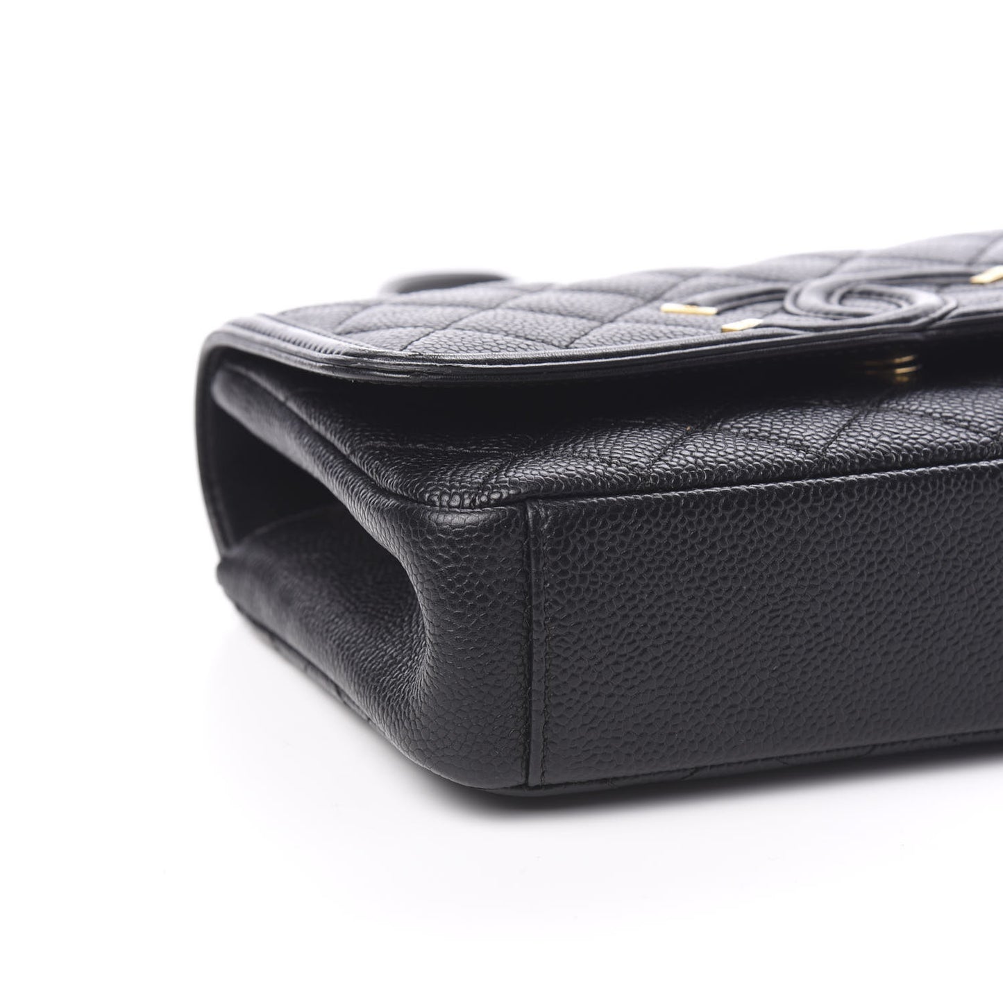 Caviar Quilted Small CC Filigree Flap Black