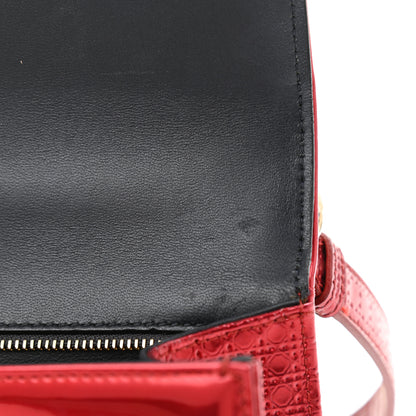 Christian Dior Metallic Patent Micro-Cannage Small Diorama Flap Bag Red 7 of 12