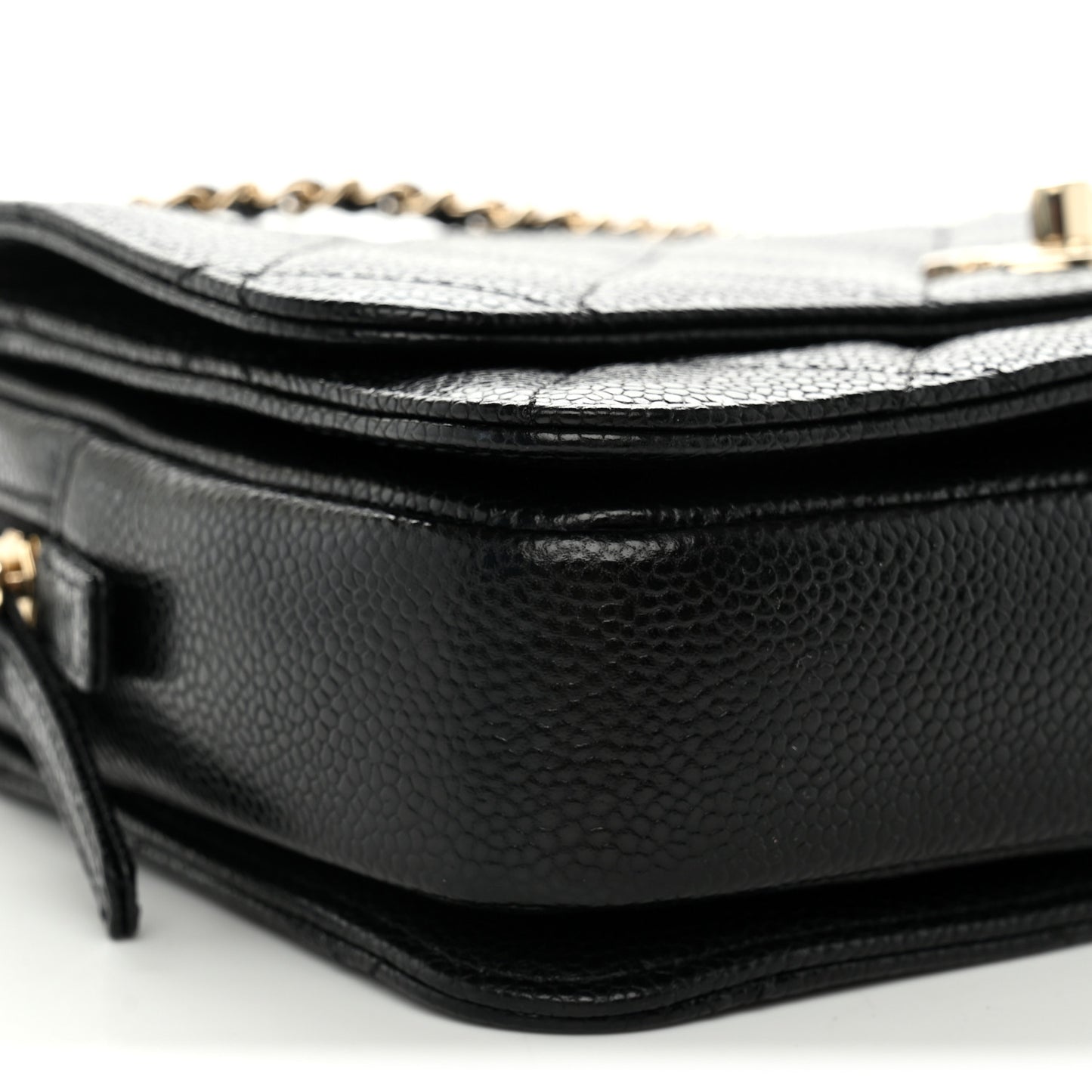 Caviar Quilted Single Flap Black