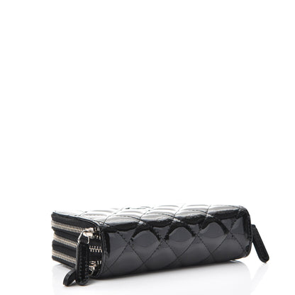 Chanel Patent Calfskin Quilted Zip Around Phone Holder Black 4 of 8