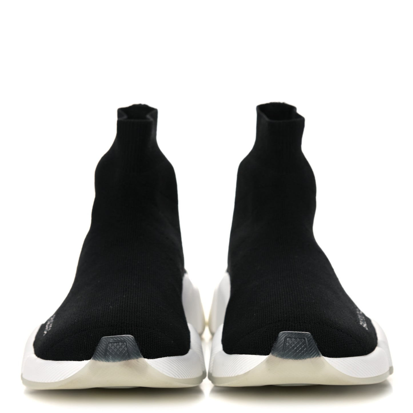 Technical 3D Recycled Knit Bi-Color Womens Speed 2.0 Transparent Sole Sneakers 36 Black White