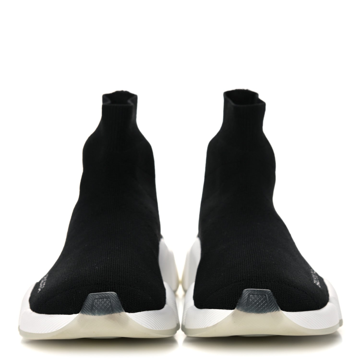 Balenciaga Technical 3D Recycled Knit Bi-Color Womens Speed 2.0 Transparent Sole Sneakers 36 Black White 2 of 9