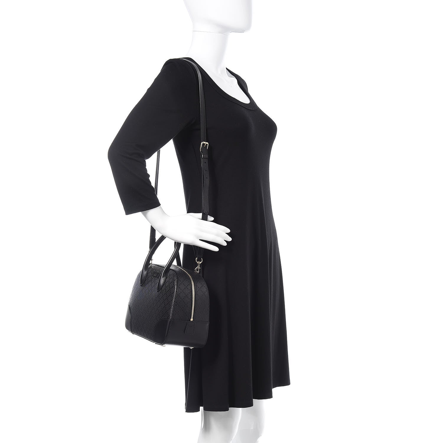 Gucci Calfskin Diamante Small Top Handle Bag Black 2 of 11
