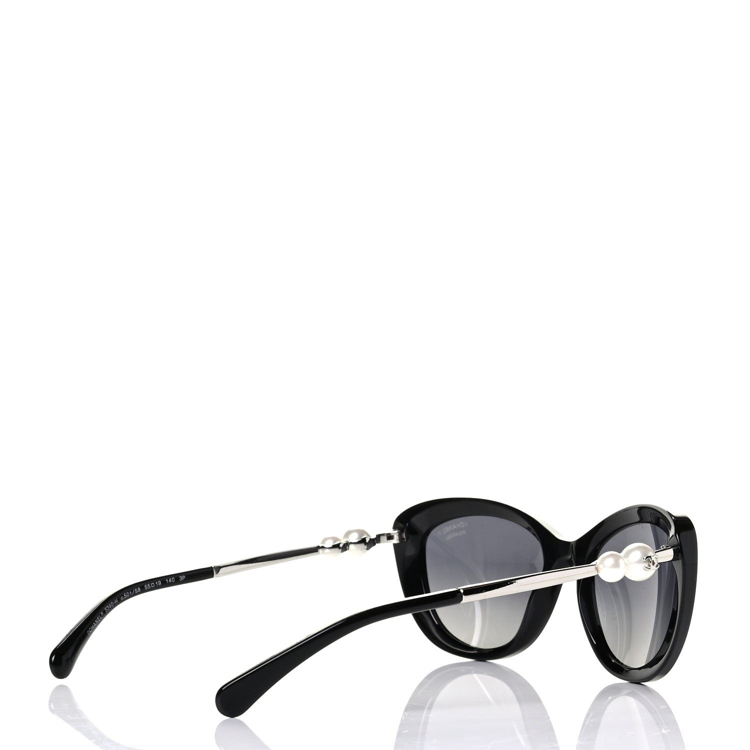 Chanel Polarized Cat Eye Pearl Sunglasses 5340-H Black 4 of 5