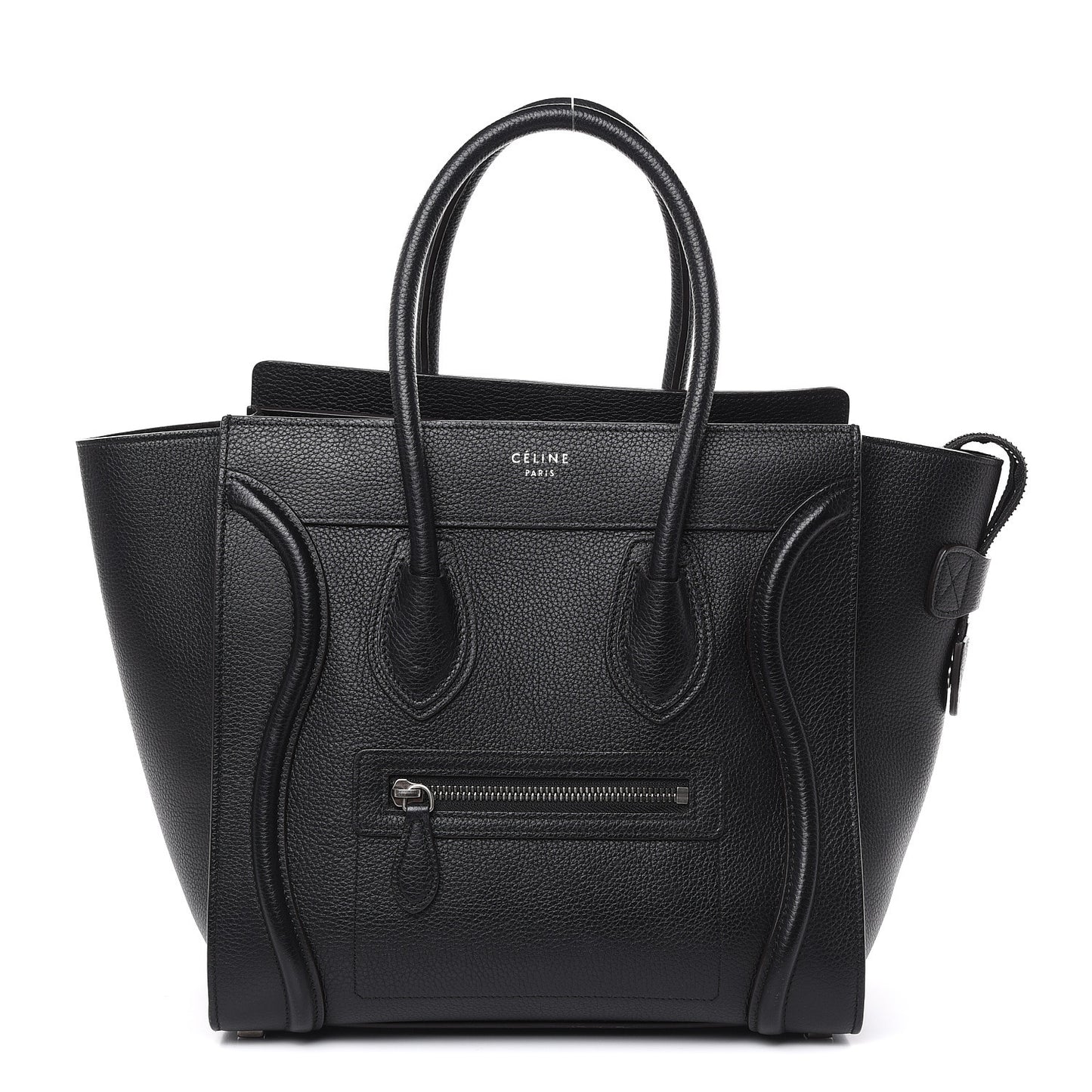 Drummed Calfskin Micro Luggage Black