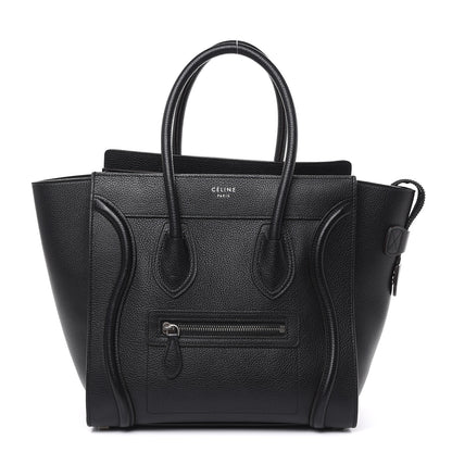 Celine Drummed Calfskin Micro Luggage Black 1 of 14