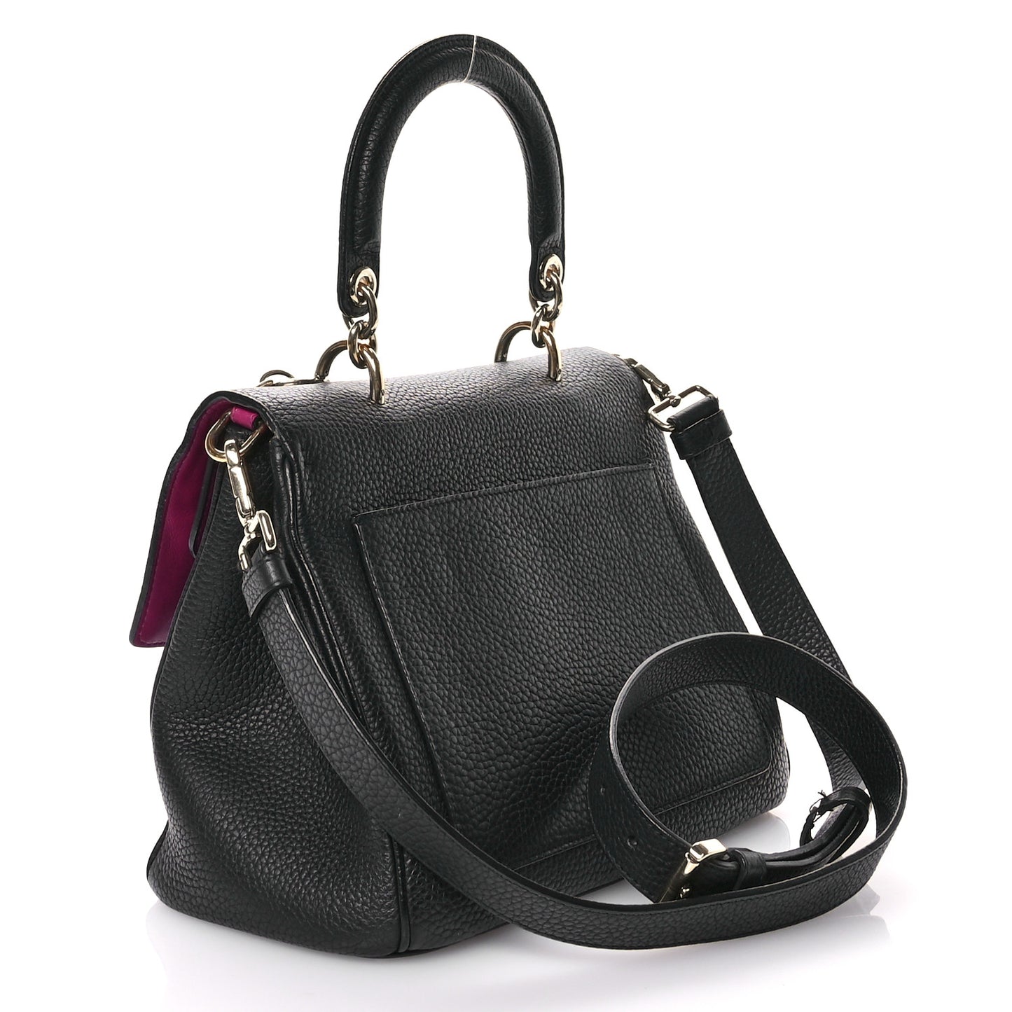 Bullcalf Small Be Dior Flap Black Fraise
