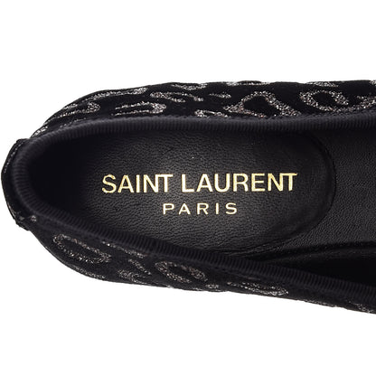 Saint Laurent Velvet Leo Dance 05 Ballet Class Flats 37.5 Black 6 of 7