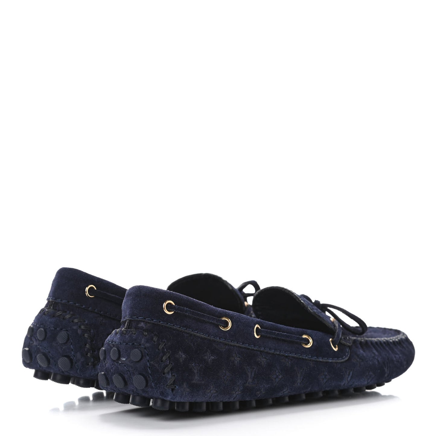 Suede Monogram Gloria Loafers 38 Marine