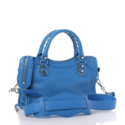 Balenciaga Chevre Gold Metallic Edge Hardware Mini City Bleu Ceylon 2 of 9