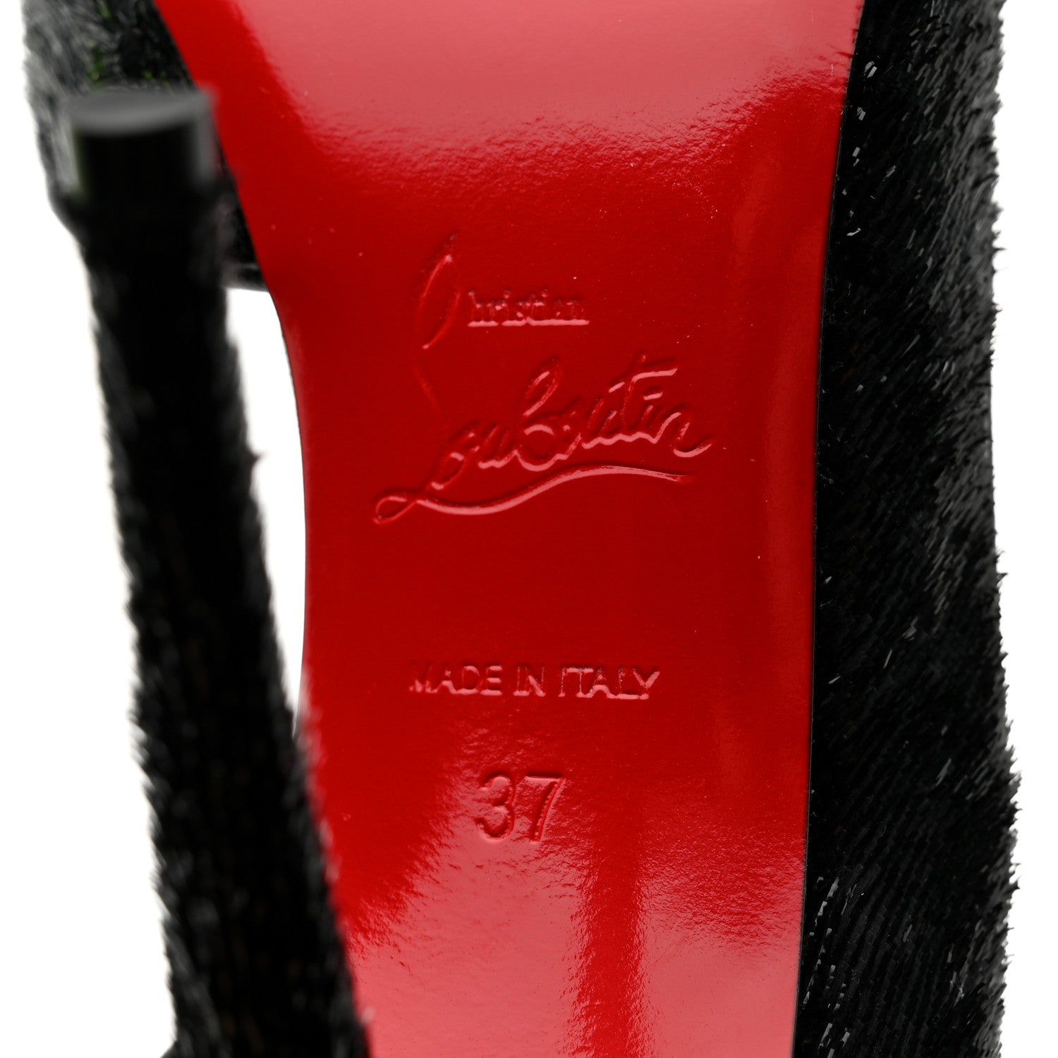 Christian Louboutin Velvet Papillon Iriza 100 Pumps 37 Black 7 of 7