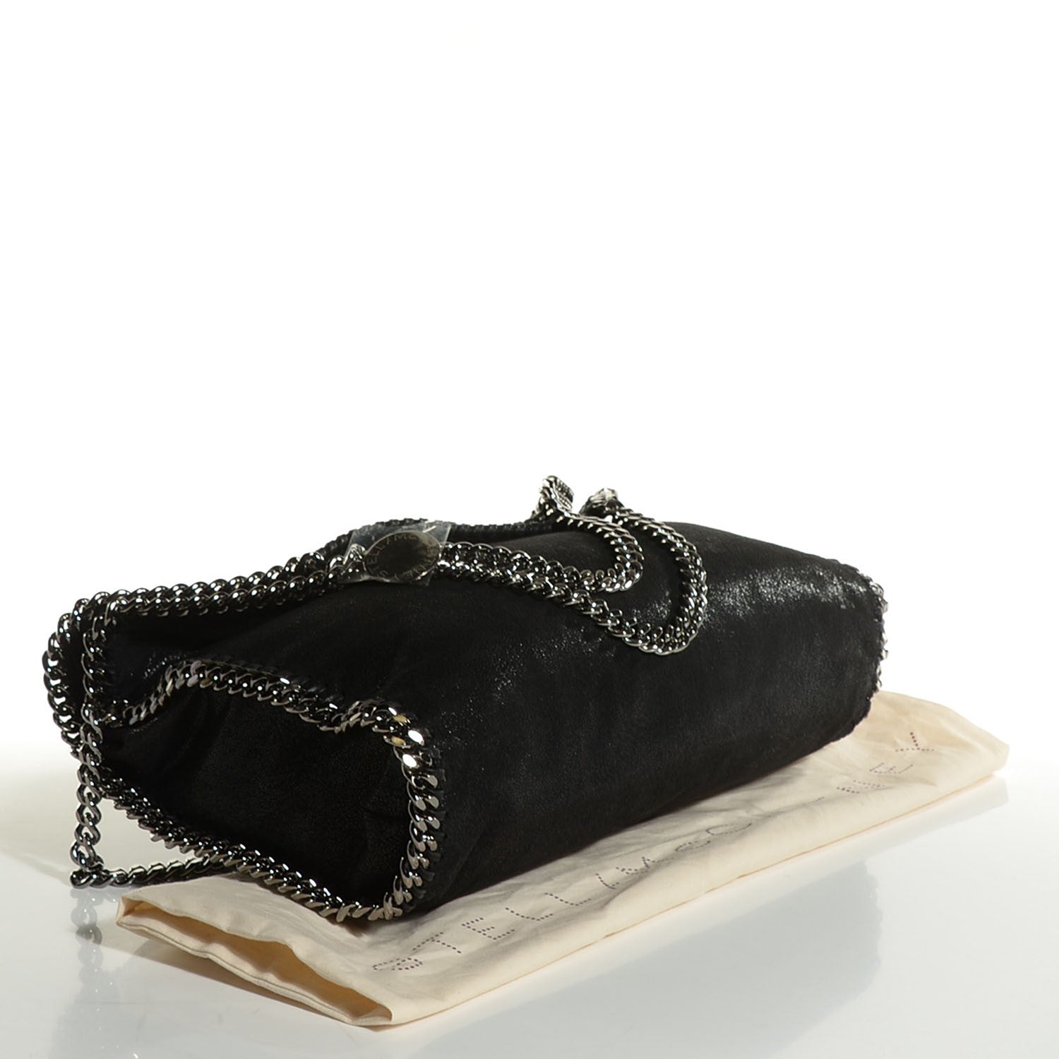 Stella McCartney Embellished Shaggy Deer Small Falabella Fold Over Tote Black 14 of 20