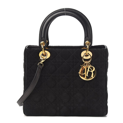 Christian Dior Suede Cannage Medium Lady Dior Black 1 of 9
