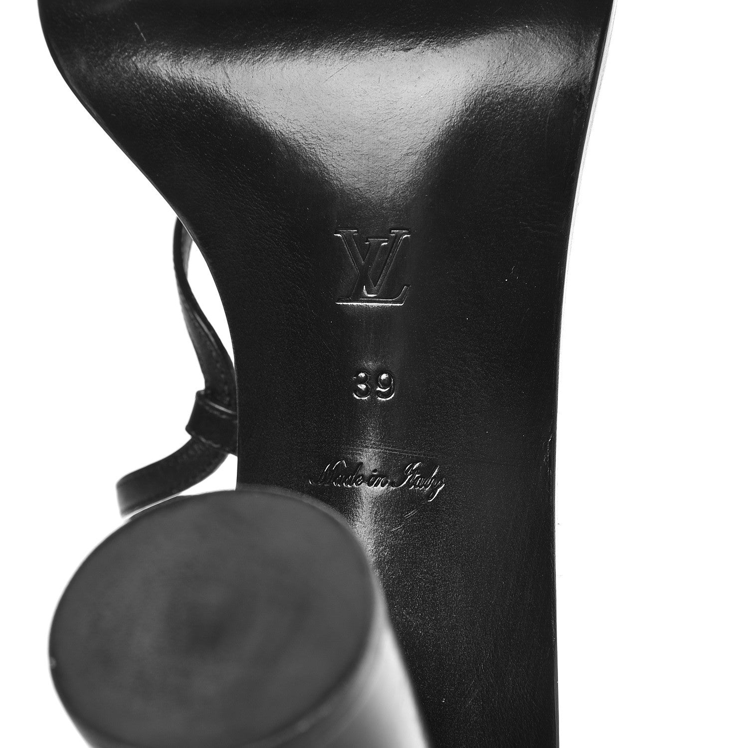 Louis Vuitton Calfskin South Beach Sandal Heels 39 Black White 6 of 7