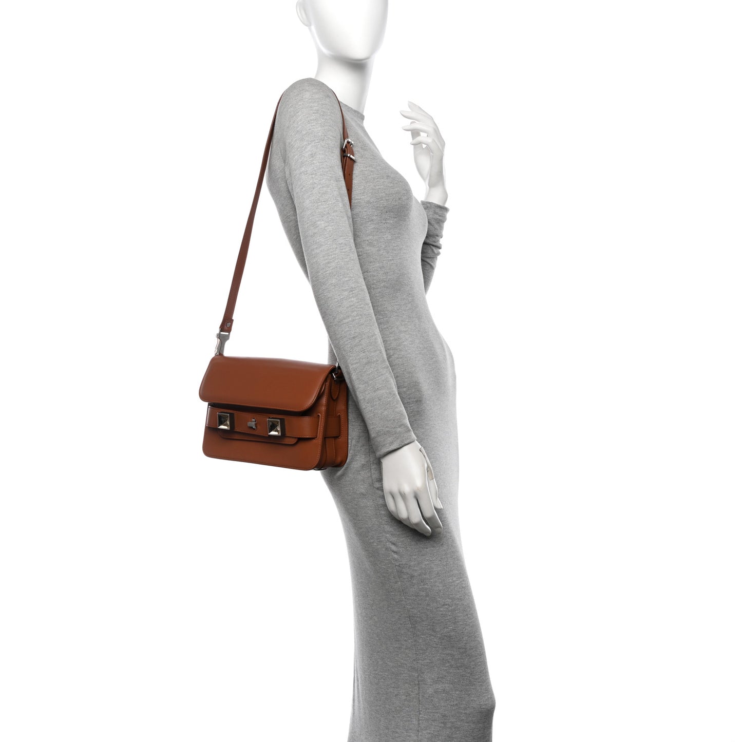 Smooth Calfskin Mini PS11 Classic Shoulder Bag Saddle
