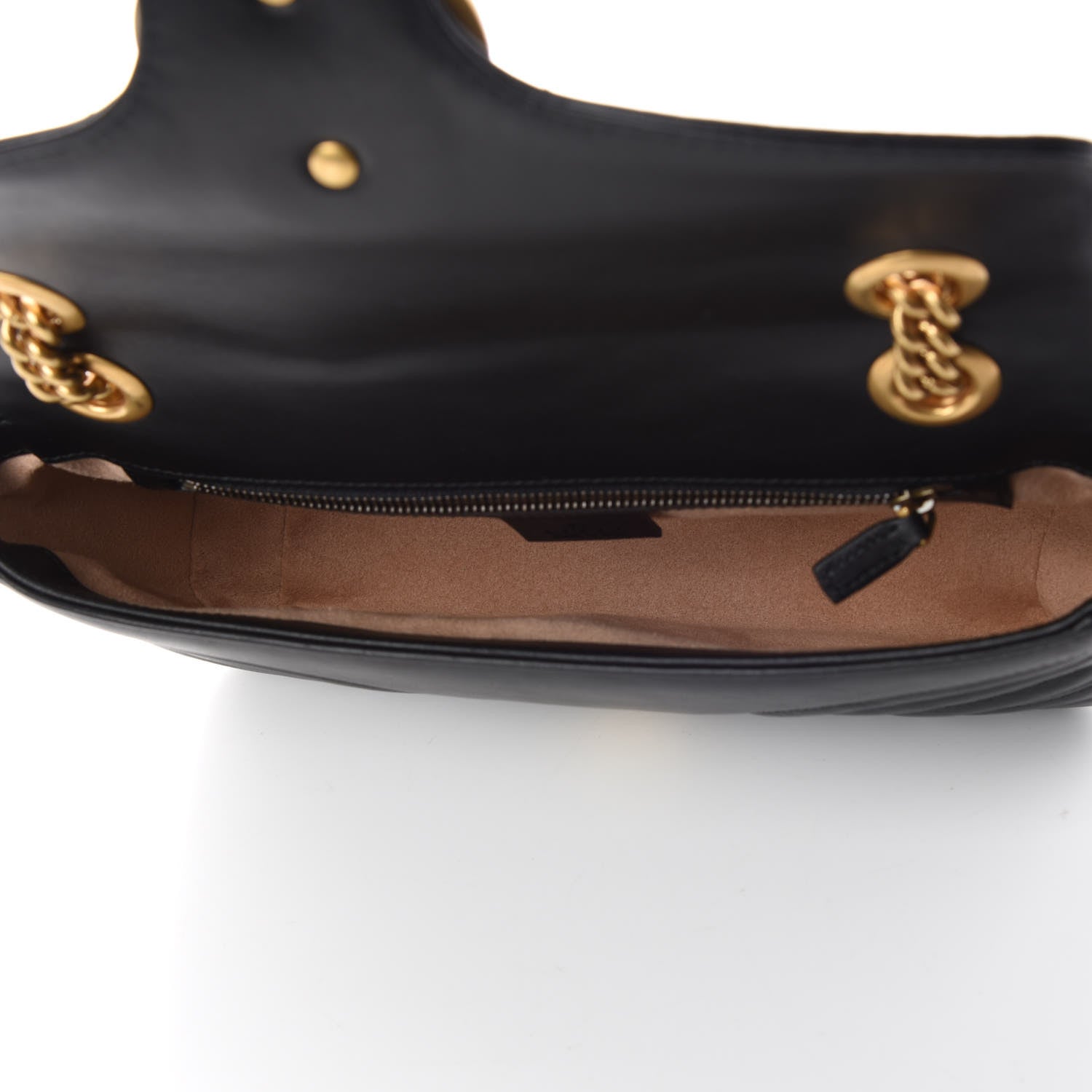 Gucci Calfskin Matelasse Small GG Marmont Shoulder Bag Black 5 of 10