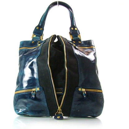 Jimmy Choo Patent Suede Monna /L Tote Blue 1 of 11