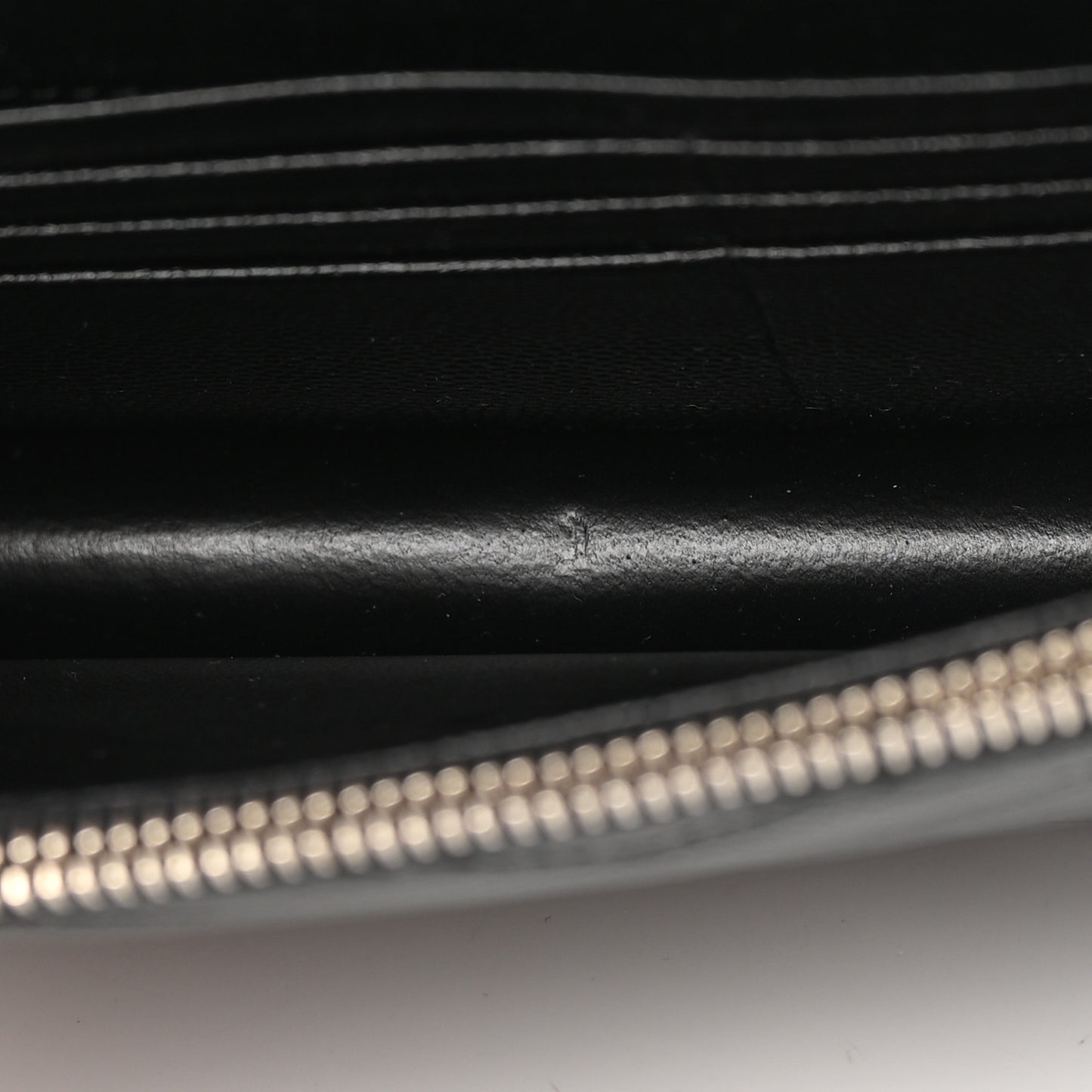 Grain De Poudre Matelasse Chevron Monogram Envelope Chain Wallet Black